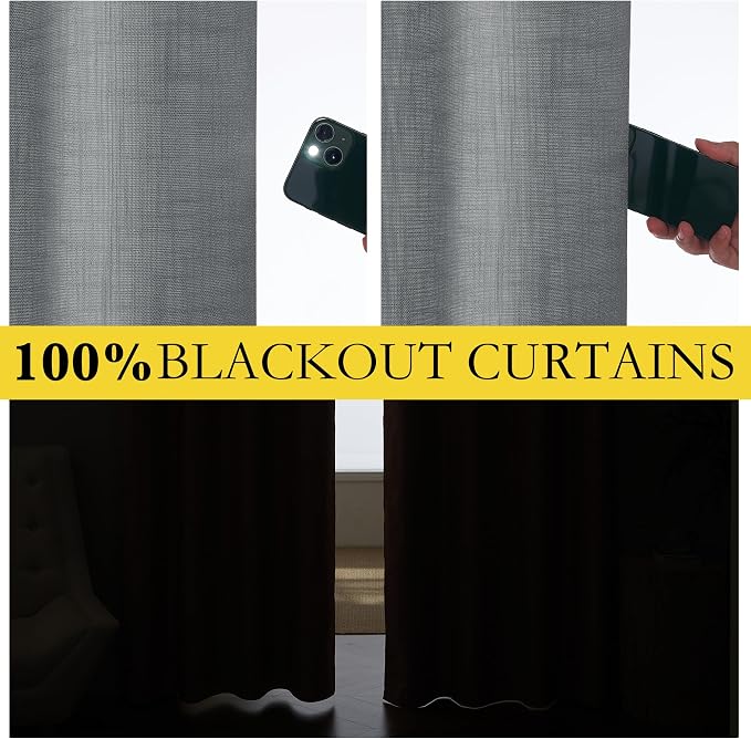 NICETOWN Linen Blackout Curtains - Image 2