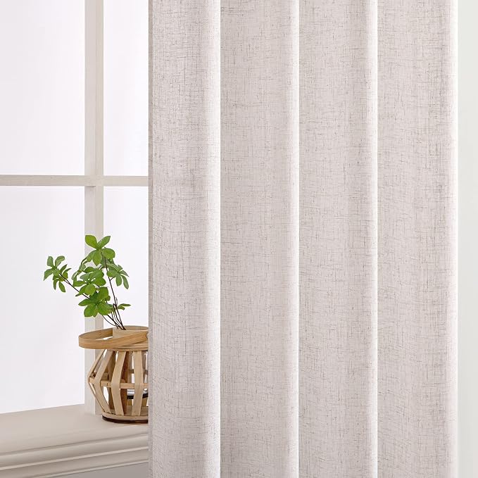 MIULEE White Linen Curtains 84 Inch Length - Image 5
