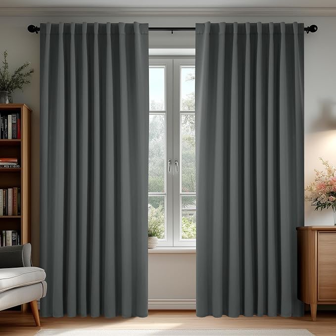 Deconovo Blackout Curtains, Thermal Insulated, W70 x L108 2 Panels, Back Tab by Deconovo