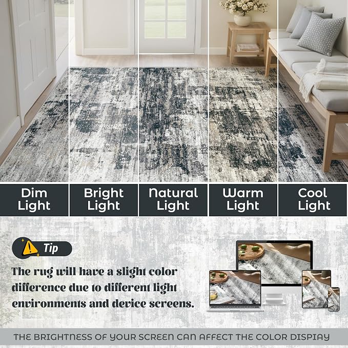 XLUEZ 8x10 Area Rugs for Living Room, Washable Modern Abstract Large Area Rug - Image 8