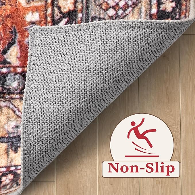 SERISSA 7x9 Area Rugs for Living Room, Large Washable Non-Slip Boho Rug - Image 4