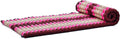 Leewadee - Foldable Floor Mattress - Japanese Roll Up Futon -Trifold Tatami Mat- Guest Floor Bed - Camping Mattress - Thai Massage Mat, Kapok Filled, 75 x 28 inches, Auburn Pink