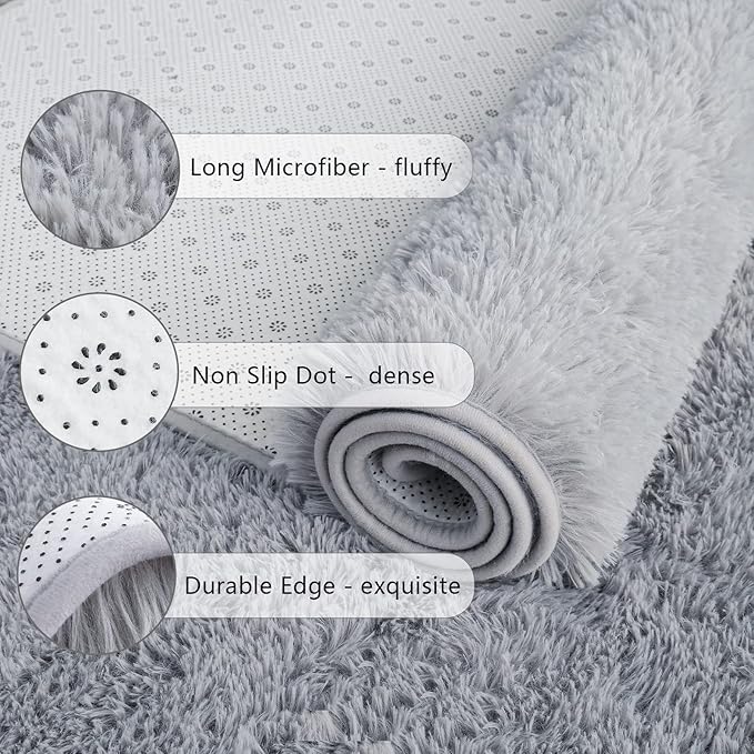 Chicrug Soft Area Rugs for Bedroom Living Room Plush Fluffy Rug 2x4 Feet - Image 4