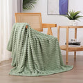 Sage Green Fleece Throw Blanket 50”×60” by linecooo