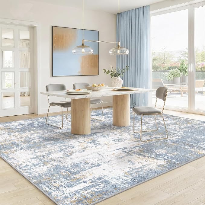 Washable Area Rugs 8'x10' Non-Slip Modern Abstract Soft - Image 2