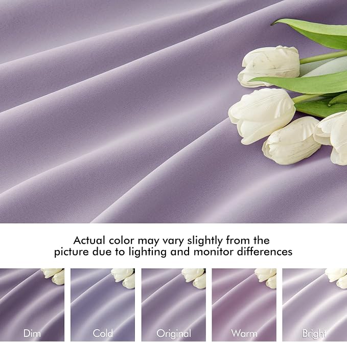 MIULEE Lilac Back Tab Blackout Curtains 84 Inch Length 2 Panels Set - Image 8