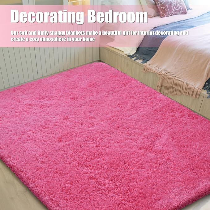 Shag Area Rug for Bedroom 5x8, Fluffy Area Rugs for Living Room, Soft Fuzzy Rug - Image 7
