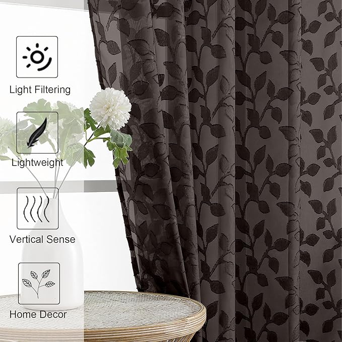 Chyhomenyc Chocolate Sheer Valances - Image 3
