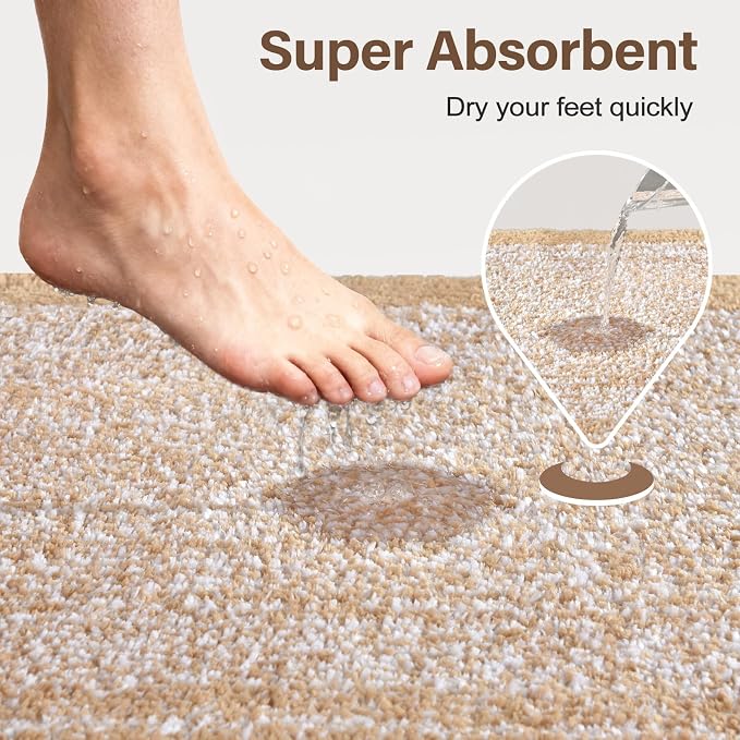 70x24 Long Bathroom Rugs Washable Non Slip, Soft Absorbent Quick Dry Mats - Image 7