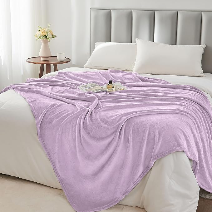 BEDELITE Fleece Blanket Twin Size Lilac Throw Blankets - Image 6
