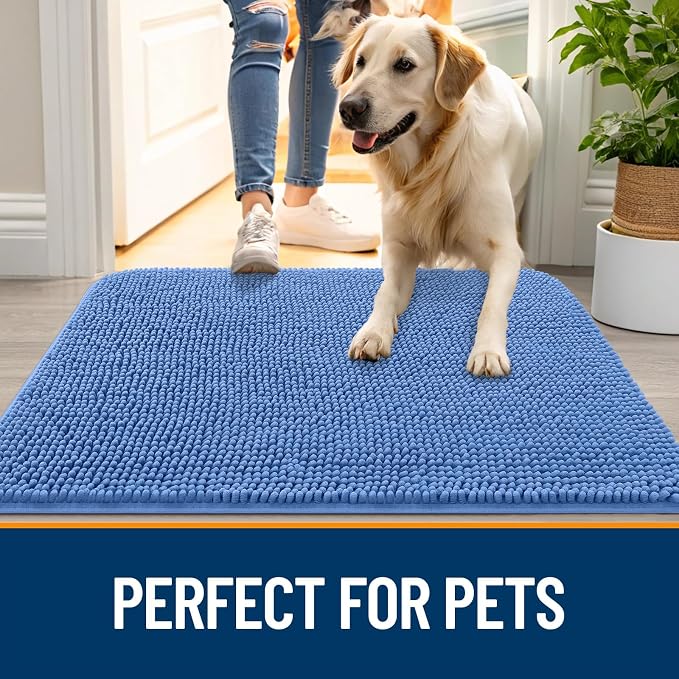 OLANLY Dog Door Mat for Muddy Paws 59x35, Absorbs Moisture and Dirt, Absorbent - Image 6