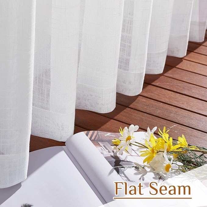NICETOWN Semi Sheer Linen Curtains - Image 7
