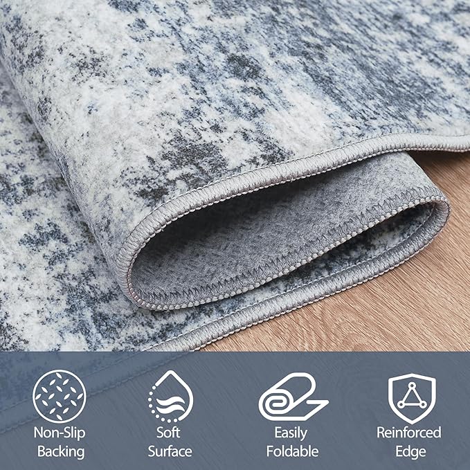 8x10 Area Rugs for Living Room Rug Washable: Abstract Large Rug for Dining Room - Image 4