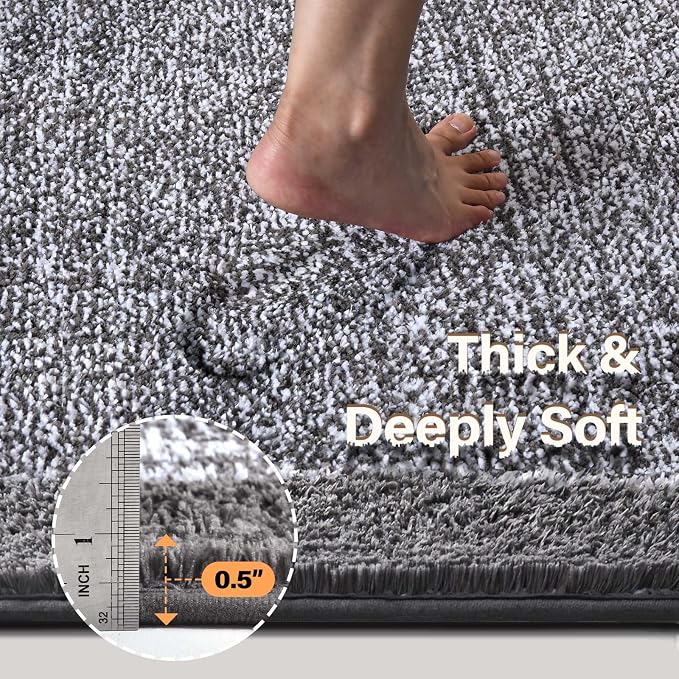 70x24 Long Bathroom Rugs Washable Non Slip, Soft Absorbent Quick Dry Mats - Image 5