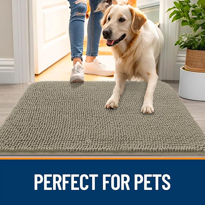 OLANLY Dog Door Mat for Muddy Paws 47x24, Absorbs Moisture and Dirt, Absorbent - Image 6