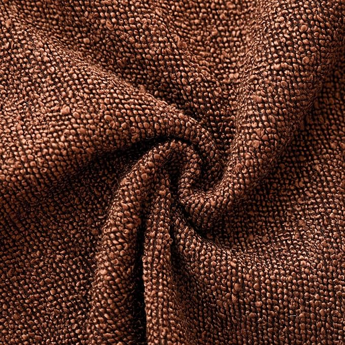 Foindtower Pack of 2 Textured Boucle Throw Pillow Covers Accent Solid Pillow Cases Cozy Soft Decorative Couch Cushion Case for Chair Sofa Bedroom Living Room Home Decor 18x18 Inch Red Taupe