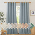 NICETOWN Stone Blue Linen Blend Textured Living Room Curtains, Grommet Top by NICETOWN