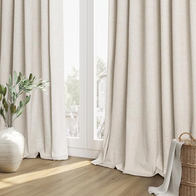 Guken 100% Blackout Linen Curtains 78 Inch Length 2 Panels Set - Image 8