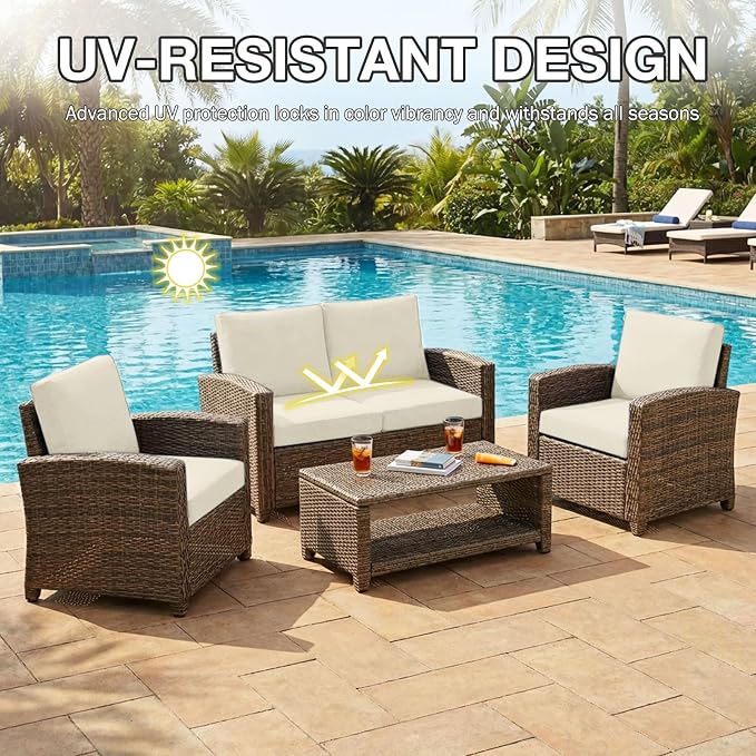 hyha 14Pcs Patio Cushion Covers, Stretch Outdoor Couch Cushion Covers - Image 6