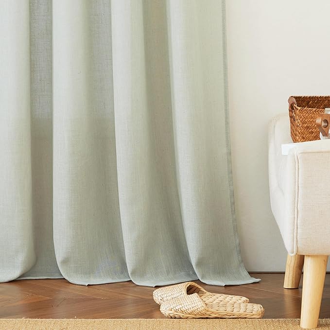 RYB HOME Natural Linen Curtains 72 inch Length - Image 6
