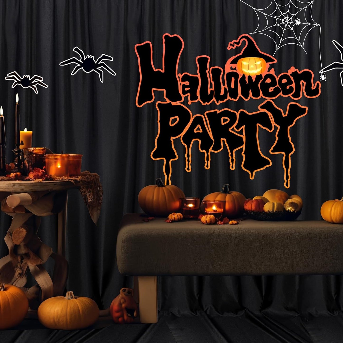 MEETSKY Black Backdrop Curtain for Party Backdrop Drapes Panels with Rod Pockets Polyester Fabric Curtain Backdrop Black Birthday Party Home Decor for Boys Teens Men, 5ft x 10ft, 2 Panels