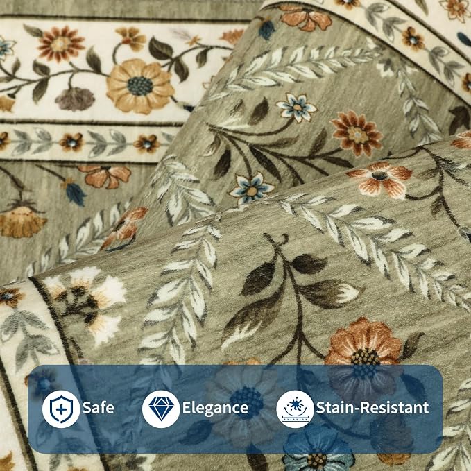 Washable Kitchen Rugs Non Slip 2x6 Hallway Runner Rug Stain Resistant Low Pile - Image 4