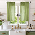 BGment Short Linen Semi Sheer Curtains 40 Inch Length by BGment