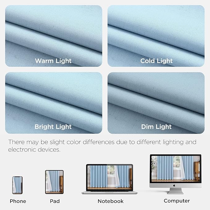 Joydeco Pinch Pleated Linen Curtains Darkening Drapes - Image 8