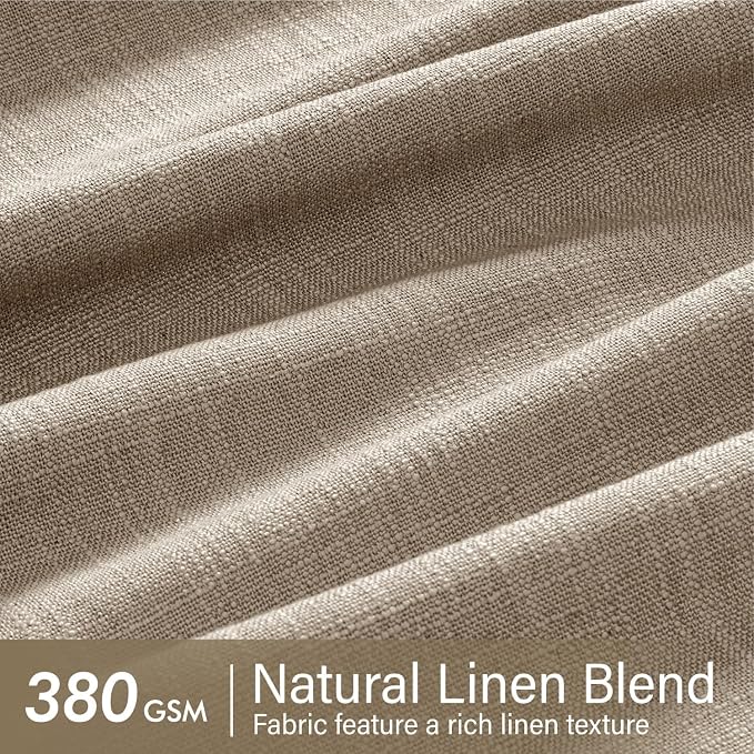 MIULEE Pinch Pleated Thick Linen Curtains 96 Inches Long 2 Panels - Image 4