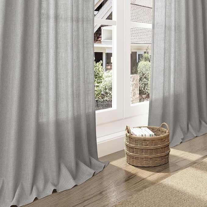Nanspring Light Gray Linen Curtains - Image 5