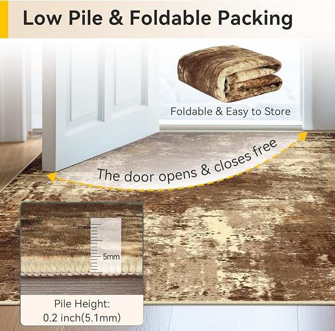 Washable Area Rugs 5'x7' Non-Slip Modern Abstract Soft - Image 6
