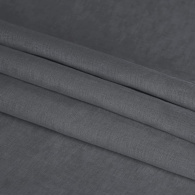 DWCN Dark Grey Sheer Curtains for Kitchen Windows - Image 6