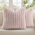 decorUhome Summer Cozy Faux Fur Throw Pillow Covers 22x22 Set of 2 Decorative by decorUhome