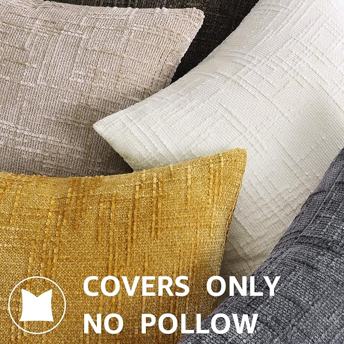 decorUhome Dark Brown Chenille Euro Sham Throw Pillow Covers 24x24 Set of 2 - Image 8