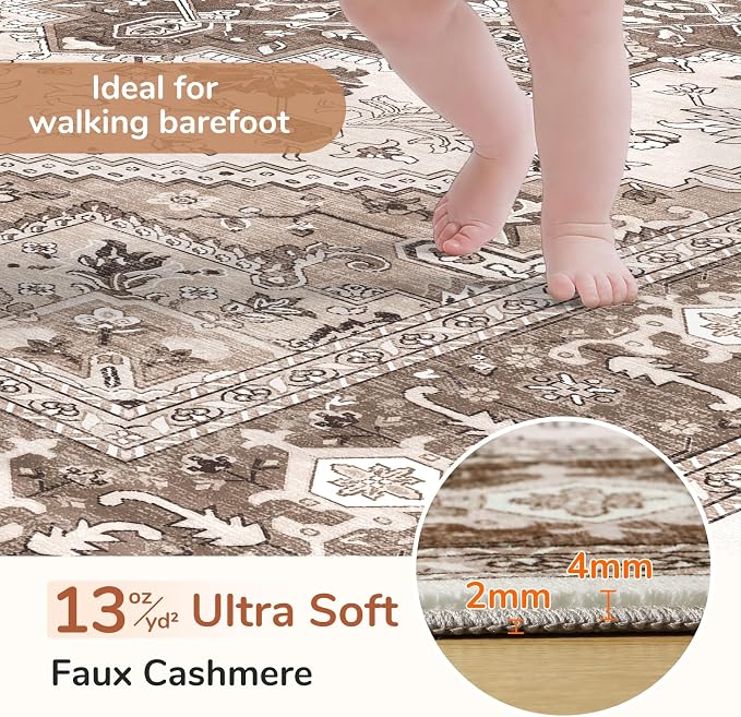 OPPODREAM Soft Area Rugs 4x6, Low-Pile Washable Rugs 4x6 - Image 2