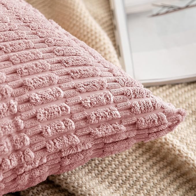 MIULEE Pack of 2 Corduroy Decorative Throw Pillow Covers 20x20 Inch Soft Boho - Image 5
