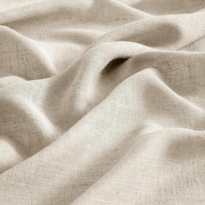 MIULEE Beige Linen Curtains 90 Inch Long 2 Panels - Image 4