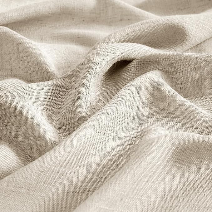 MIULEE Beige Linen Curtains 63 Inch Length 2 Panels - Image 4