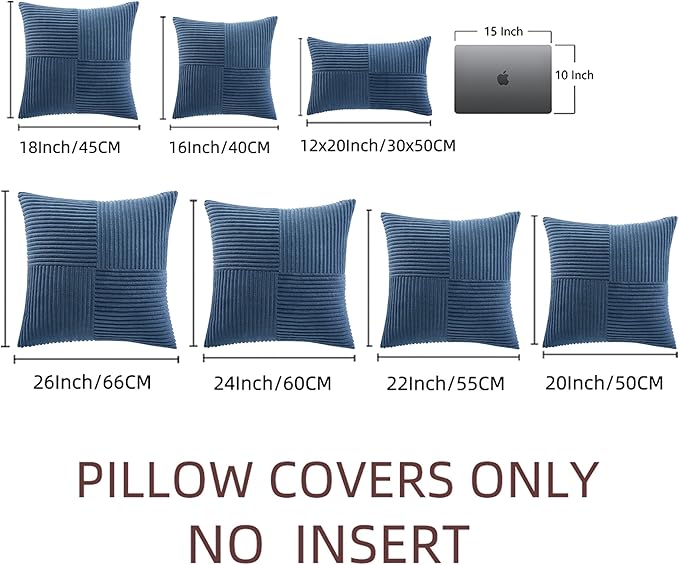 Fancy Homi 2 Packs Dusty Blue Samll Decorative Throw Pillow Covers 14x14 Inch - Image 6