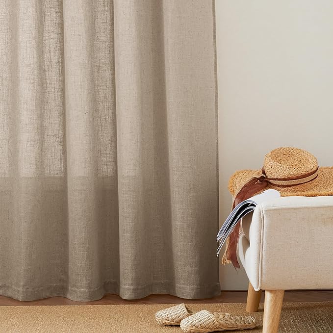 RYB HOME Long Linen Curtains 96 inches Long - Image 7