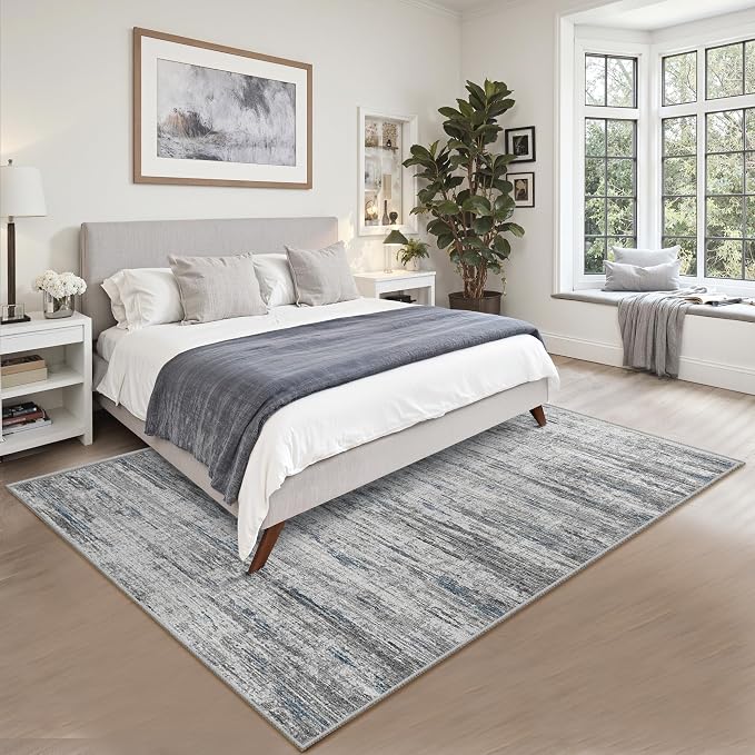 4x6 Rug - Stain Resistant Abstract Washable Rugs, Anti Slip Area Rugs - Image 6