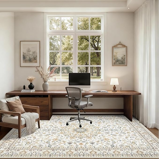 8x10 Area Rugs for Living Room: Washable Rug Soft Vintage Boho Carpet Indoor - Image 8