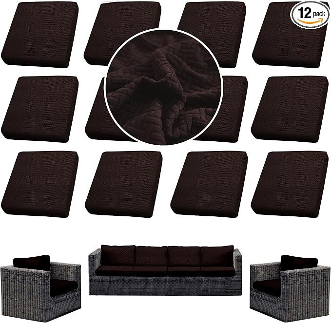 Outdoor Cushion Covers Set, Replacement by SUKAIKEQA
