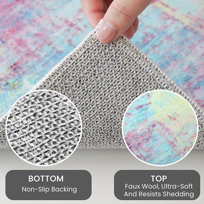 IOHOUZE Abstract Runner Rug 2x6 Ft Washable Runners - Image 4