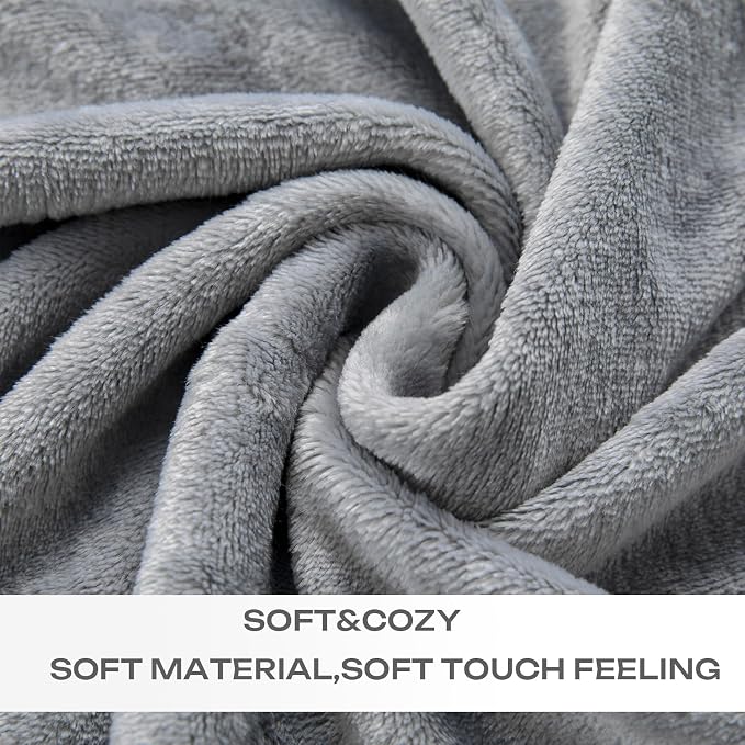 JIAHANNHA Fleece Blanket King Size Grey 108 by 90 Inches Throw Blankets - Image 4