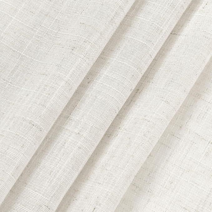 Nanspring Beige White Linen Curtains - Image 9