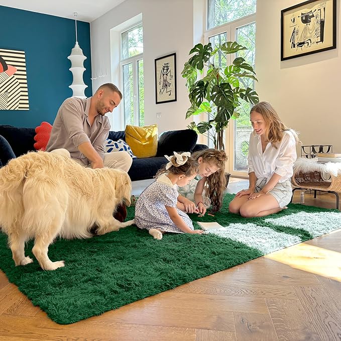 OLANLY 3x5 Machine Washable Small Bedside Rug, Soft Fluffy Shaggy Rugs - Image 6