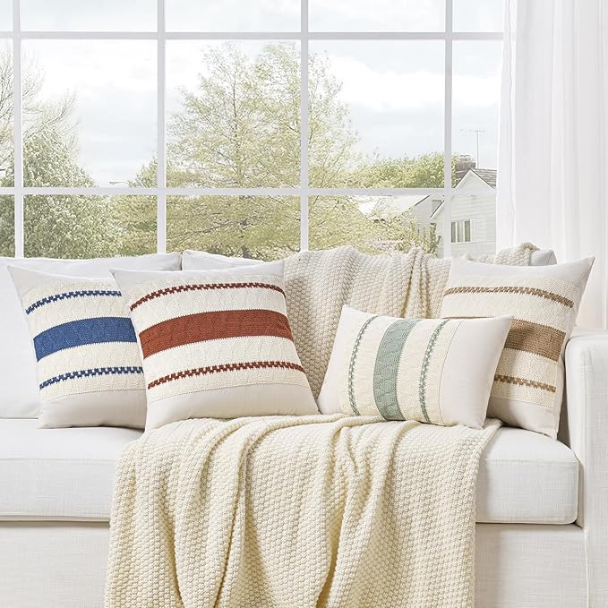 Fancy Homi Set of 1 Navy Blue Lumbar Decorative Throw Pillow Covers 12x24 Inch - Image 7