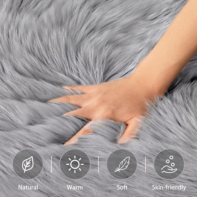 Ciicool Round Fur Fluffy Area Rug - Image 3