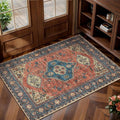 Tangsoo Washable Entryway Rugs 2x3 Vintage Non Slip Small Area Rug, Indoor Front Door Rug, Print Distressed Door Mat Indoor Entrance Soft Low Pile Throw Rug for Entry Kitchen BedroomTerracotta